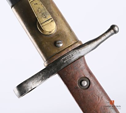 null Baïonnette Carcano 1891, lame droite bronzée de 29,7 cm, croisière frappée ROCCA...