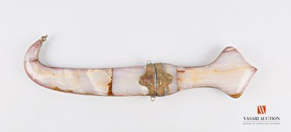 null Koumya belt dagger, hard stone handle and scabbard, blade 23 cm, TL 43,5 cm,...