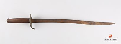 null Sabre de bord, lame yatagan de 57,7 cm, issue d'une baïonnette 1866, marquée...