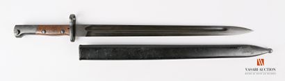 null Belgian bayonet model 24-30, 385 mm straight bronzed blade, wooden plates, bronzed...