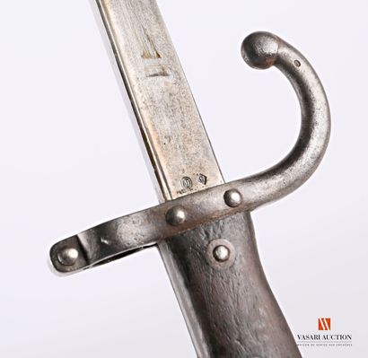 null Gras bayonet model 1874, blade 34,6 cm (missing the point), brass pommel handle...