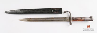 null Brazilian bayonet model 1908, 295 mm straight blade, wooden plates, leather...