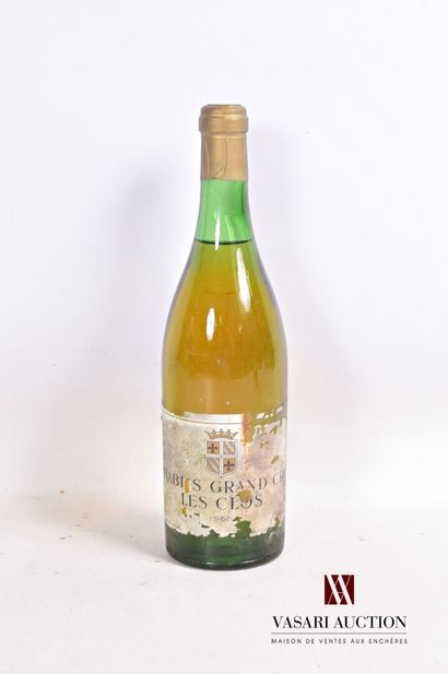 null 1 bouteille	CHABLIS GC Les Clos mise Nicolas		1966

	Et. fanée, tachée, déchirée...