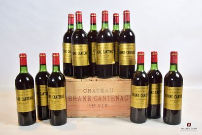 null 12 bouteilles	Château BRANE CANTENAC	Margaux GCC	1976

	Et. légèrement décollées,...