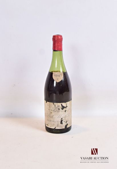 null 1 bouteille	BEAUNE CENT VIGNES mise B. de Monthelie Prop.		1947

	Et. fanée,...