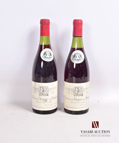 null 2 bouteilles	CORTON Clos de la Vigne au Saint mise L. Latour nég.		1962

	Et....