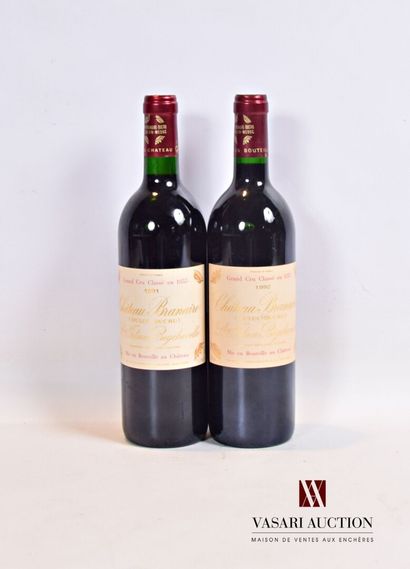 null 2 bouteilles	Château BRANAIRE DUCRU	St Julien GCC	

	Une bouteille de 1991 et...