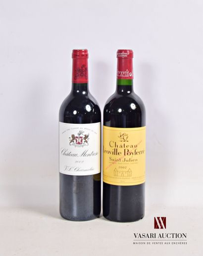 null Lot de 2 bouteilles comprenant :		

1 bouteille	Château MONTROSE	St Estèphe...