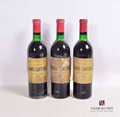 null 3 bouteilles	Château BRANE CANTENAC	Margaux GCC	1969

	Et. fanées et usées....