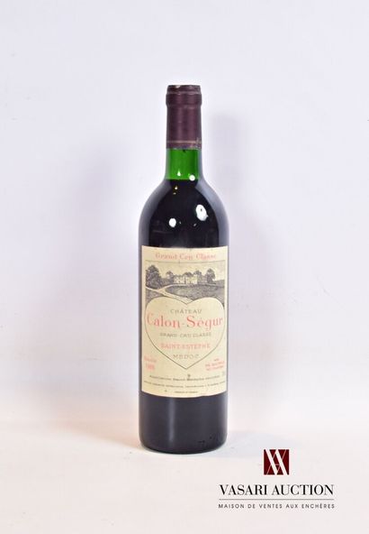 null 1 bouteille	Château CALON SÉGUR	St Estèphe GCC	1986

	Et. un peu tachée. N :...