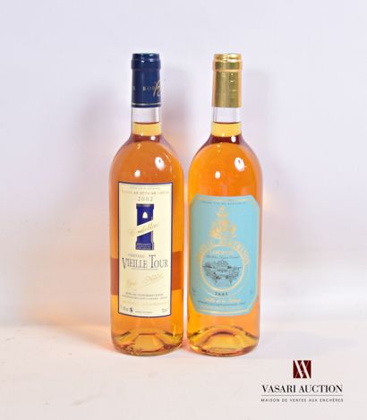 null Lot de 2 bouteilles comprenant :		

1 bouteille	Château BERTRANON	Loupiac	2005

1...