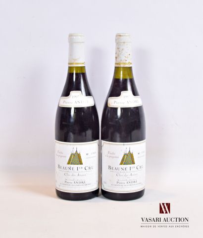 null 2 bouteilles	BEAUNE 1er Cru "Clos des Avaux" mise Pierre André		1997

	Et. un...