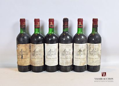 null 6 bouteilles	Château NOULET	Bordeaux Supérieur	1985

	Et. très fanées , tachées...