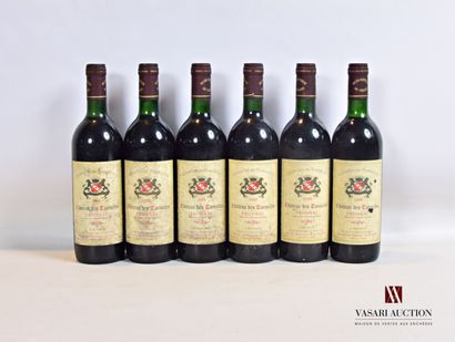 null 6 bottles Château des TONNELLES Fronsac 1988

	Stained. N: 3 low neck, 3 low...