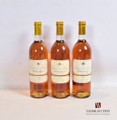 null 3 bottles Château LES MAULES Monbazillac 1989

	Stained edges. N: bottom neck/...