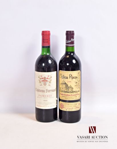 null Lot de 2 bouteilles comprenant :		

1 bouteille	Château FERRAND	Pomerol	1986

1...