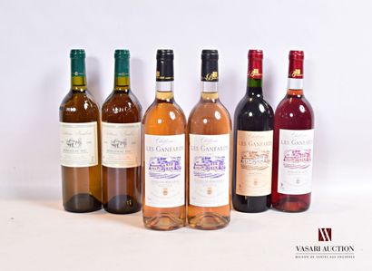 null Batch of 6 bottles including :

2 bottles Château LAULERIE Bergerac dry 2000

2...