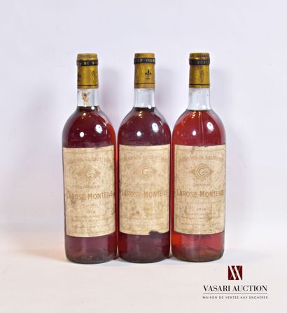 null 3 bottles Château LAROSE-MONTEILS Sauternes 1976

	Faded and stained but readable....