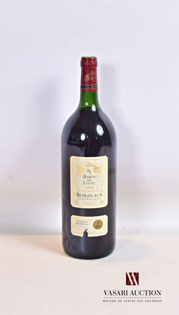 null 1 magnum	BARON DE LESTAC	Bordeaux mise nég.	1996

	Et. excellente. N : bas goulot/...