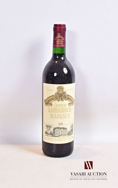 null 1 bouteille	Château LABÉGORCE	Margaux	1994

	Et. un peu tachée, 2 accrocs. N...