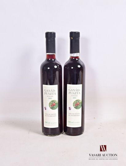 null 2 x 0,50 cl	Vins de Fruits de Framboises Ganad-Puszta (Hongrie)		2005

	12,5°....