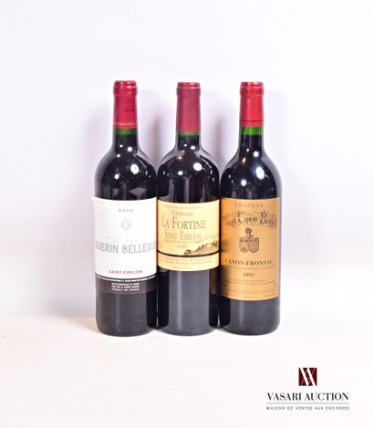null Lot of 3 bottles including :

1 bottle Château VRAY CANON BOYER Canon Fronsac...