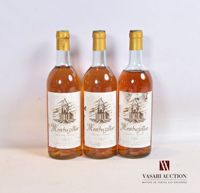 null 3 bottles MONBAZILLAC mise négoce NM

	And. a little faded and stained (some...