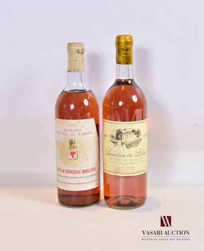 null Lot of 2 bottles of sweet wines including :

1 bottle DOMAINE DU ROC DE RAMON...