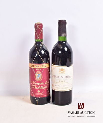 null Lot of 2 bottles including :

1 bottle RIOJA "Mision Real" mise Rojas y Olarra...