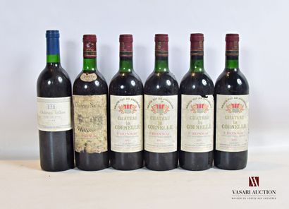 null Lot de 6 bouteilles comprenant ;		

1 bouteille	Château AILLAN	St Estèphe	1989

1...