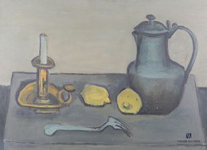 null CÉLICE Pierre (1932-2019)

Still life with candlestick and lemons

Oil on canvas...