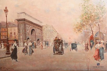 null RAGIONE Raffaele (1851-1919). 

Vue de la Porte Saint Martin à Paris

Huile...