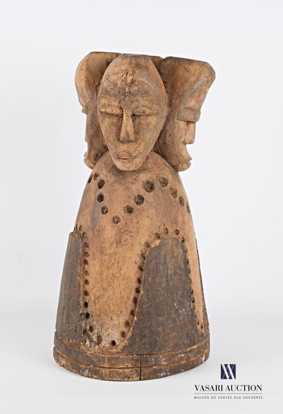 null AFRICA

Carved wooden crest with four faces underlined by friezes of hollowed...