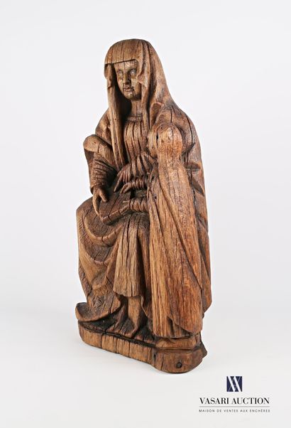 null Sujet en bois sculpté représentant Sainte Anne et la Vierge Marie.

(accidents,...