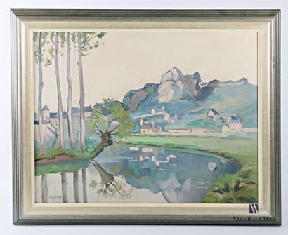 null GACHET Jules (1859-1914)

Paysage lacustre en bord de colline

Huile sur carton

Signé...