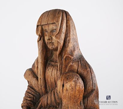 null Sujet en bois sculpté représentant Sainte Anne et la Vierge Marie.

(accidents,...