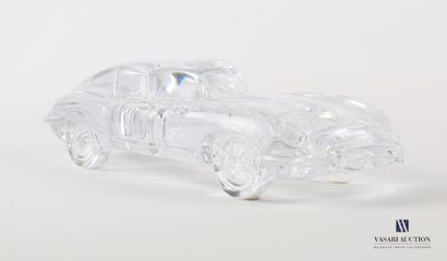 null Sujet en cristal moulé représentant une Jaguar Type-E 

Haut. : 8,5 cm - Long....