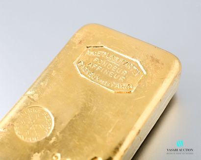 null Gold ingot n° 354.169 with its test report issued by the Anciens établissements...