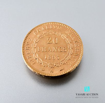 null A 20 franc gold coin depicting the Genie after Augustin Dupré, 1893, workshop...