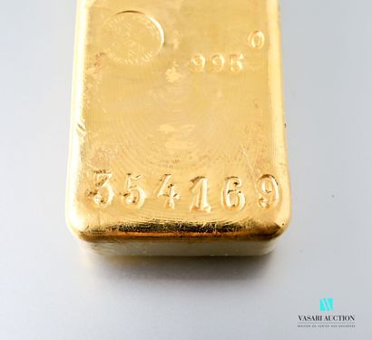 null Gold ingot n° 354.169 with its test report issued by the Anciens établissements...