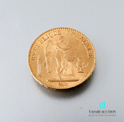 null Une pièce en or de 20 francs figurant le Génie d'après Augustin Dupré, 1875,...
