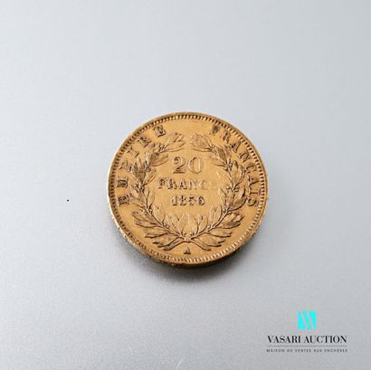 null Une pièce en or de 20 francs figurant Napoléon III tête nue gravée par Albert-Désiré...