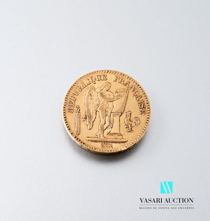 null Une pièce en or de 20 francs figurant le Génie d'après Augustin Dupré, 1848,...