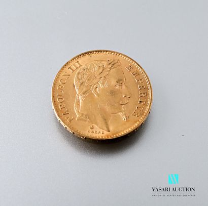 null Une pièce en or de 20 francs figurant Napoléon III tête laurée gravée par Albert-Désiré...