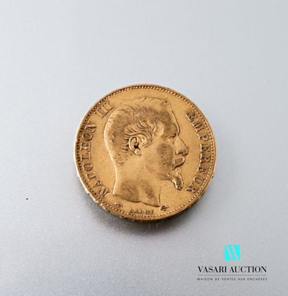 null A 20 franc gold coin depicting Napoleon III bareheaded engraved by Albert-Désiré...