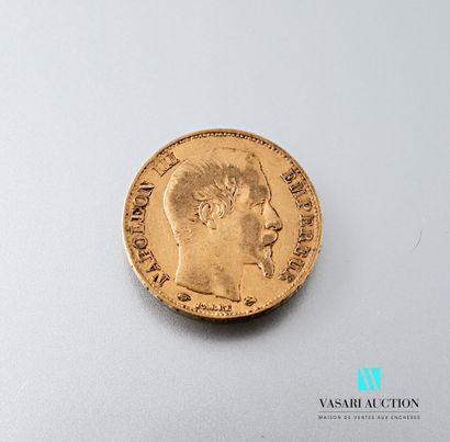 null Une pièce en or de 20 francs figurant Napoléon III tête nue gravée par Albert-Désiré...