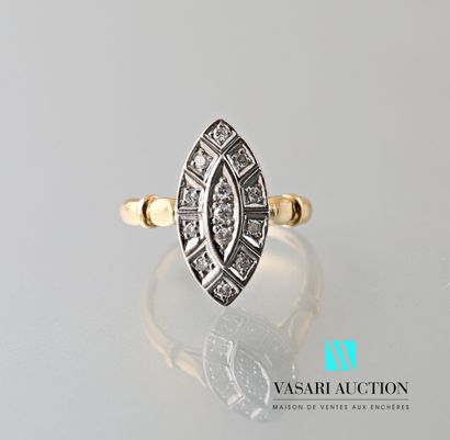 null Ring marquise the ring in yellow gold 750 thousandths, central motive of shape...