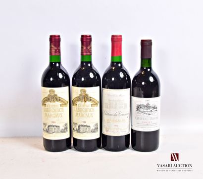 null Lot de 4 bouteilles comprenant :		

2 bouteilles	Château LABÉGORCE	Margaux	1994

1...