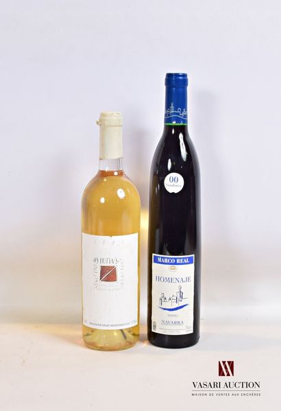 null Lot de 2 bouteilles comprenant :		

1 bouteille	PINOT GRIS Les Hutins (Suisse)...