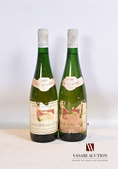 null 2 bouteilles	CÔTEAUX DU LAYON mise Domaine de Terrebrune		1988

	Et.: 1 un peu...
